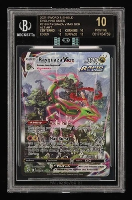 POKEMON POP 1 MBA BLACK DIAMOND RAYQUAZA VMAX ALT ART #218 BGS 10 BLACK LABEL