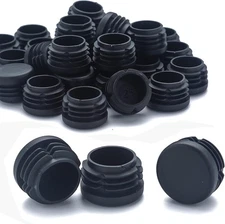 Plastic Plugs Furnigear Fit 0.9–0.94 Round Tube Inner Diameter, Black 