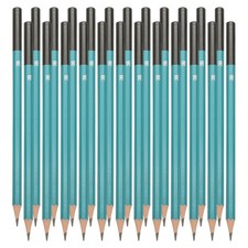 3B Drawing Pencils, 24PCS, Hexagonal , Black Refill, Green/Black Pole