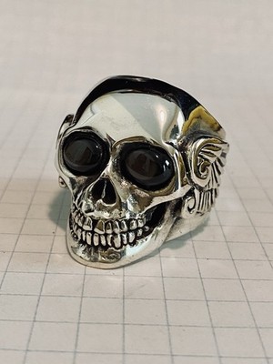 Vintage” King Baby - Arch Wing Skull Ring - Size 13 - 925 Silver