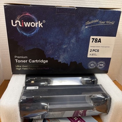 LOT OF 2-UNIWORK 78A Black Toner Cartridge 2 Pack NEW SEALED TOTAL 4 CARTRIDGES