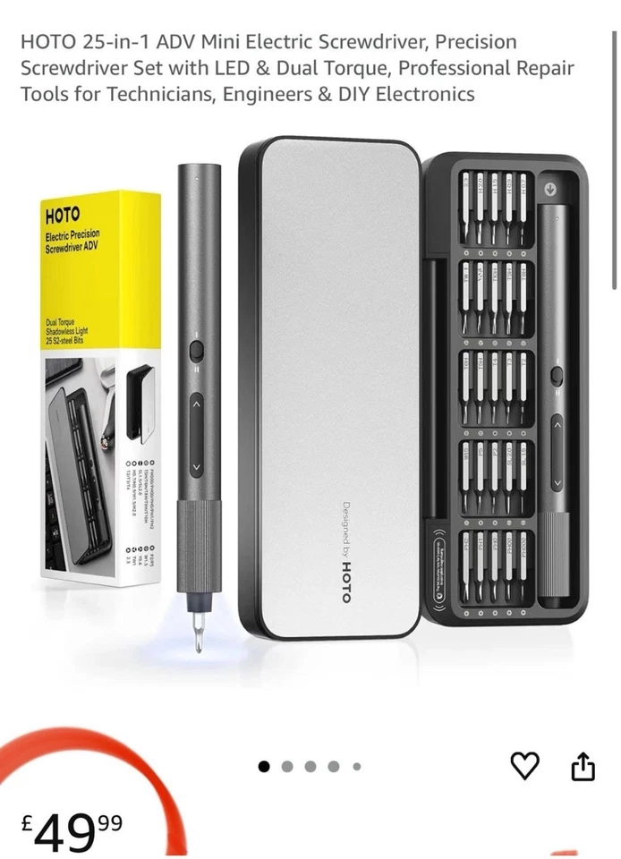 Professional Precision Screwdriver Set LED & Dual Torque For Technicians DIY - Image 3 of 4