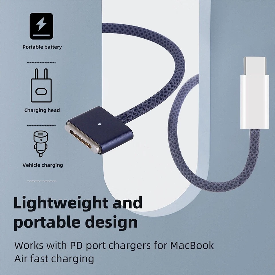 For Apple USB-C to MagSafe 3 Magnetic Charging Cable 2M 140W for MacBook Pro/Air - Image 2 of 4