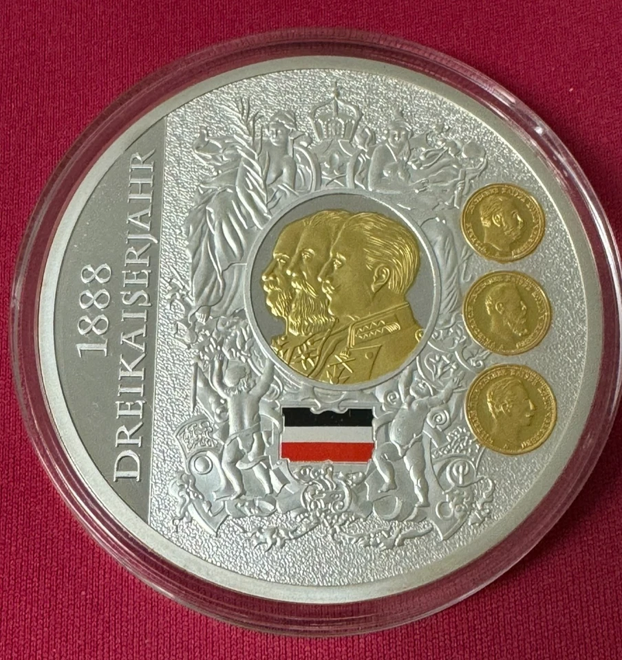 Dreikaiserjahr 1888 Kaiser Wilhelm I. Friedrich III. Wilhelm II. Preu 140,86 gr. - Bild 2 von 4