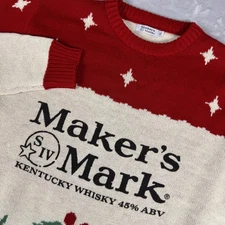 Makers Mark Kentucky Whiskey Ugly Christmas Holiday Sweater XL Extra Large