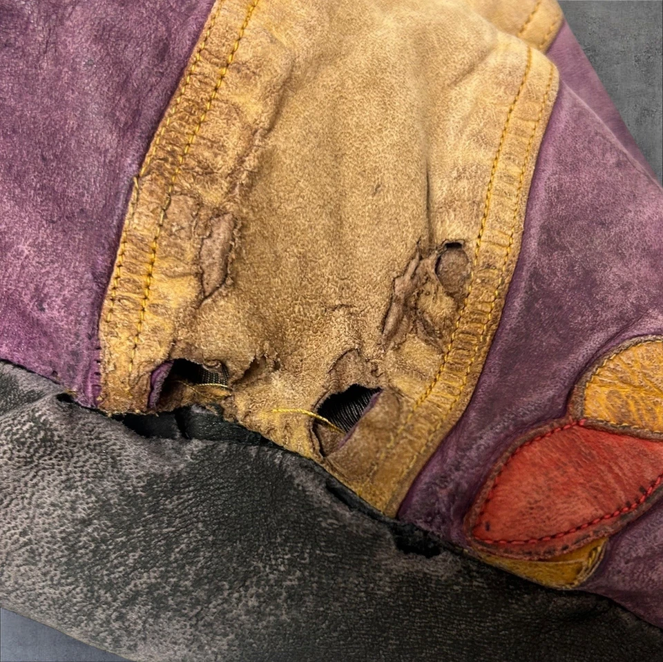 Antigo Distressed Pelle Pelle Marc Buchanan Design Exclusivo Tamanho 18 X 24 - Imagem 4 de 4