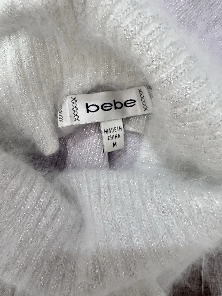 Suéter Top Bebe Años 90 Raro Metálico Lavanda Ombré Angora Sin Mangas Cuello Alto Foto 3 de 4