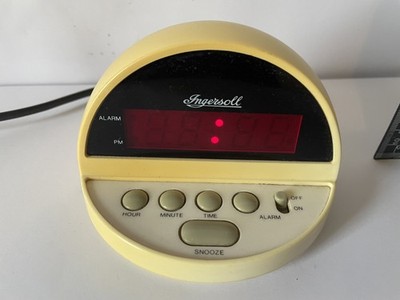 Seltener Ingersoll Vintage weißer Wecker PAC Mann Space Age Retro MCM Modernist 