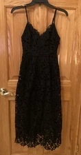 ASTR the Label Women’s Size XS Black Crochet Sleeveless Cocktail Dress ZP-4251