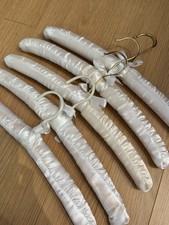 Vintage Satin Puffy Clothing Hangers Set of 5