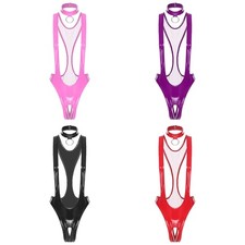Women Bodysuit Underwear Jumpsuit Lingerie Clubwear Wet Look Nightwear Sling