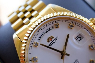 Rare Orient President Day Date SEV0J001WY Automatic Diamond White