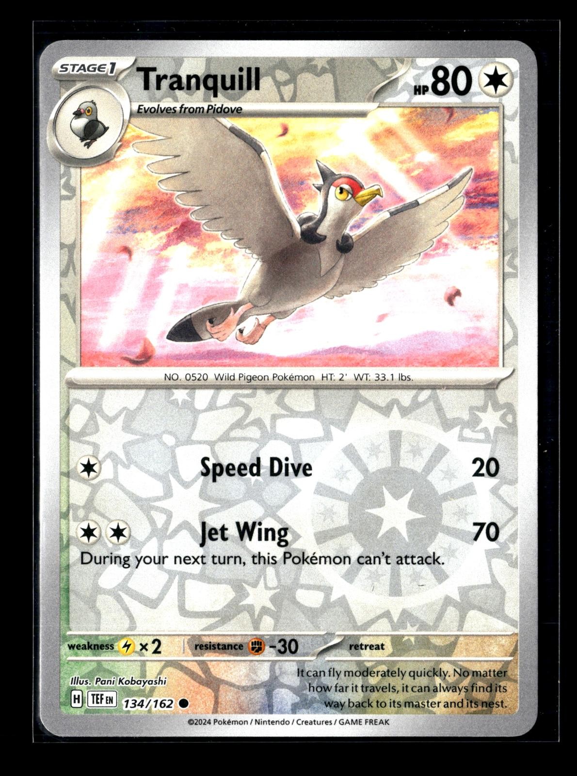 Tranquill 134/162 Reverse Holo Common TEF Temporal Forces 2024 Kobayashi NM