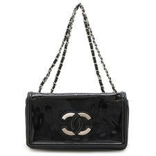Chanel Enamel Shoulder Bag Women Black One Size