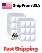 1800 Pockets Card Sleeves Binder Sheets, Trading Card Pages...