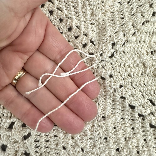 Lot 48 VTG Crochet Cotton Granny Squares Cream Afghan Blanket Blocks 6” and Up - Picture 20 of 23