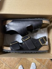 Birkenstock Milano Bold Black Leather Sandals EU Size 43/Us Size 10