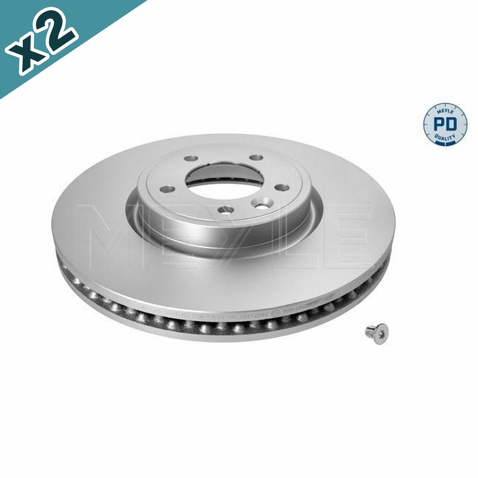 2x MEYLE 53-83 521 0021/PD Brake Disc Front For Land Rover Discovery Range Rover