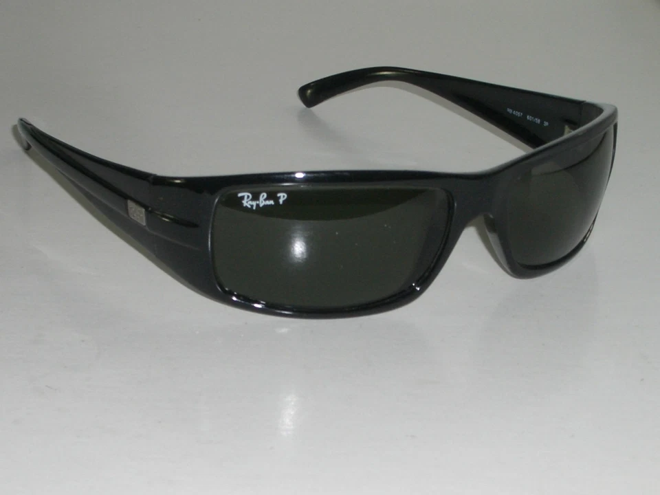 GAFAS DE SOL RAY BAN RB4057 3P NEGRO BRILLANTE CRISTAL POLARIZADO ENVOLTURAS DEPORTIVAS con FUNDA Foto 2 de 4