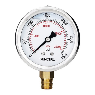 #ad 3000 Psi Glycerin Liquid Filled Hydraulic Pressure Gauge 2.5quot; Dial Size 1 4 $15.19