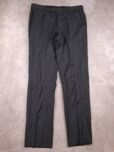 Hugo Boss Dress Pants Men 32x32 Beige 100% Wool Regular Flat Front Modern Slacks