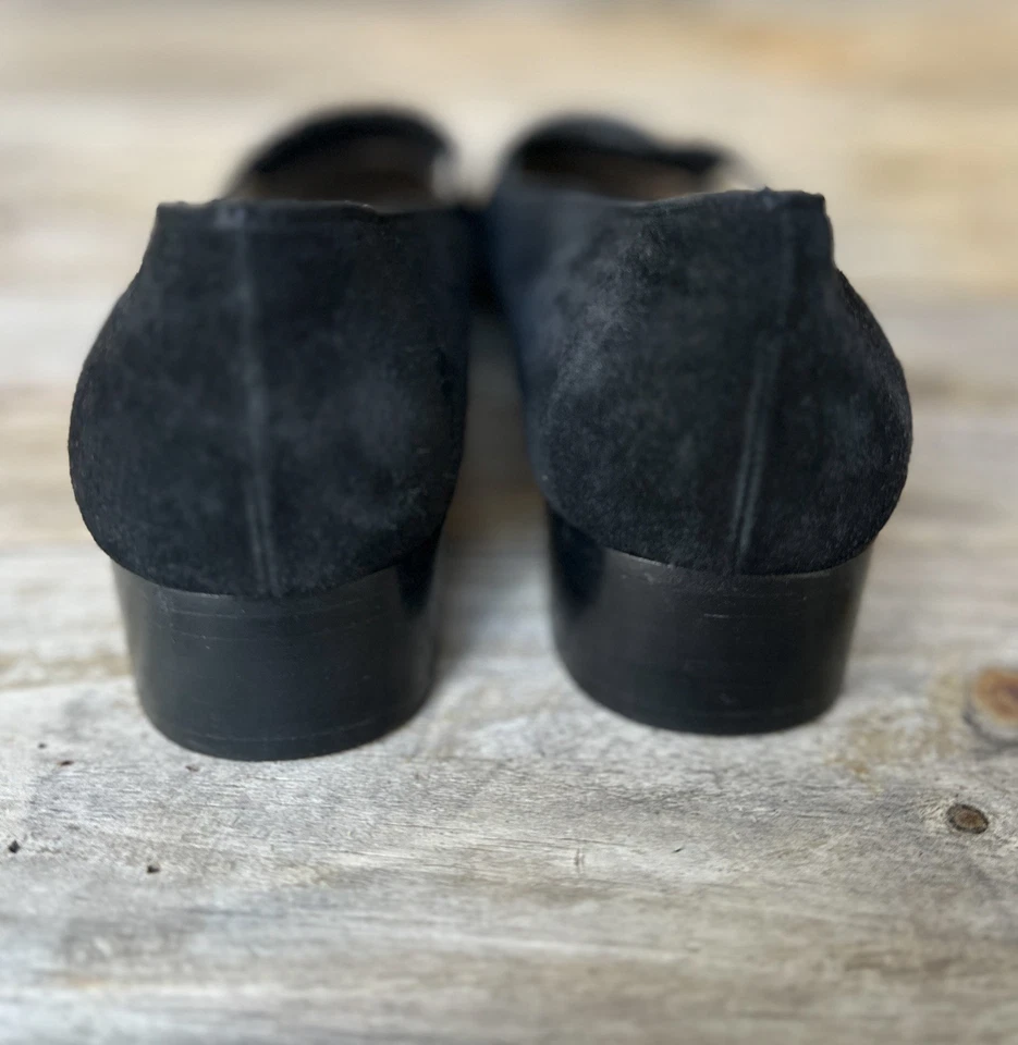 Mocasines de gamuza negros Salvatore Ferragamo vintage años 90 para mujer talla 7”  Foto 3 de 4
