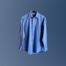 Perry Ellis Portfolio Blue Long Sleeve Button-Down Dress Shirt Size 15 32/33