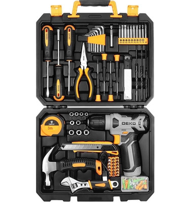 DEKO 8V Home Repair Power Tool Set for Women 1.5Ah, 126 Count