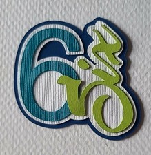 Birthday Age Title Number Six. Scrapbook, Card Making Paper Piecing