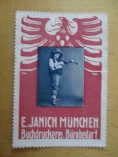 (7530) Reklamemarke - E. Janich München, Buchdruckerei, Bürobedarf