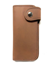 Side Snap Long Wallet / Roper Wallet in Brown, Made in USA