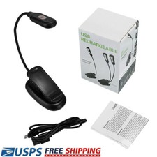 USB Rechargeable Small LED Reading Book Light W/ Flexible Clip Desk Table Lamp