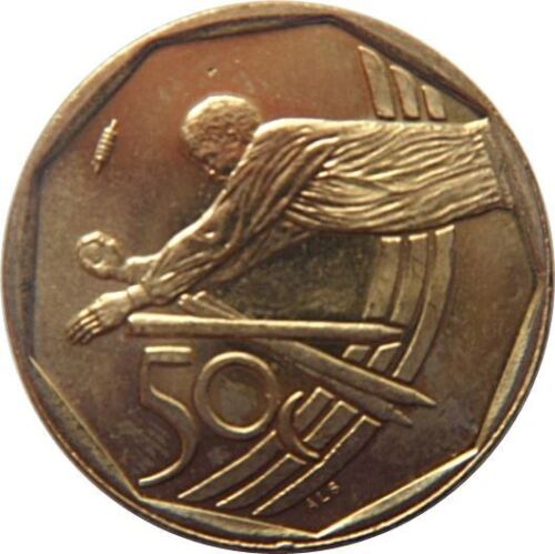 South Africa 50 Cents Coin | Cricket | Sepedi/Sesotho - Borwa | KM276 | 2003 - Afbeelding 1 van 2