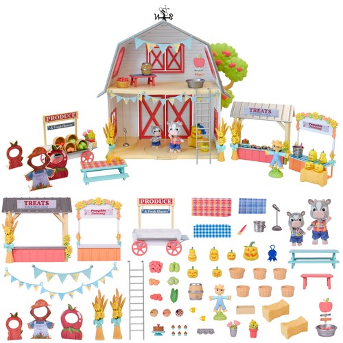 KIDS FARM TOY PLAYSET with Mini Figures, 62 Pieces - Picture 8 of 12