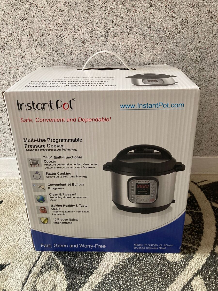Instant Pot DUO60 V2 6 Qt 7 in 1 Multi Use Programmable Pressure Cooker New Open