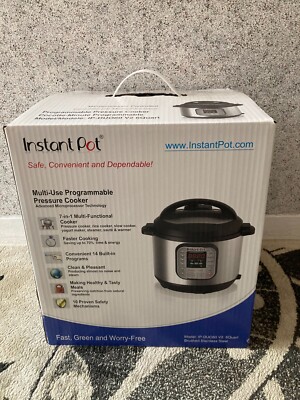 Instant Pot DUO60 V2 6 Qt 7 in 1 Multi Use Programmable Pressure Cooker New Open