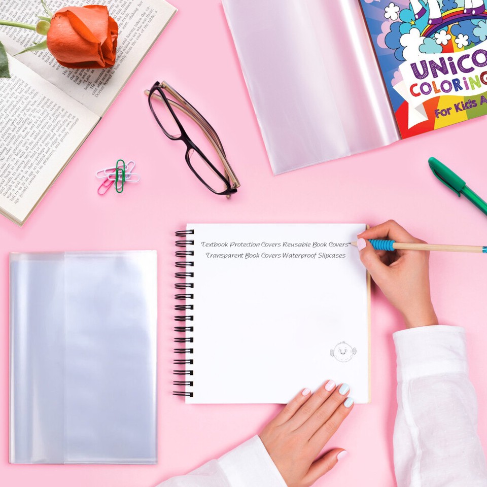 5pcs Transparent Book Cover Hard Plastic Book Covers Clear Book Cover