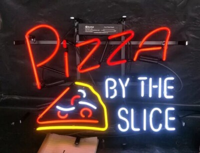 Pizza By The Slice Beer 20''x16'' Neon Sign Lamp Light Decor Artwork Room Bar EY