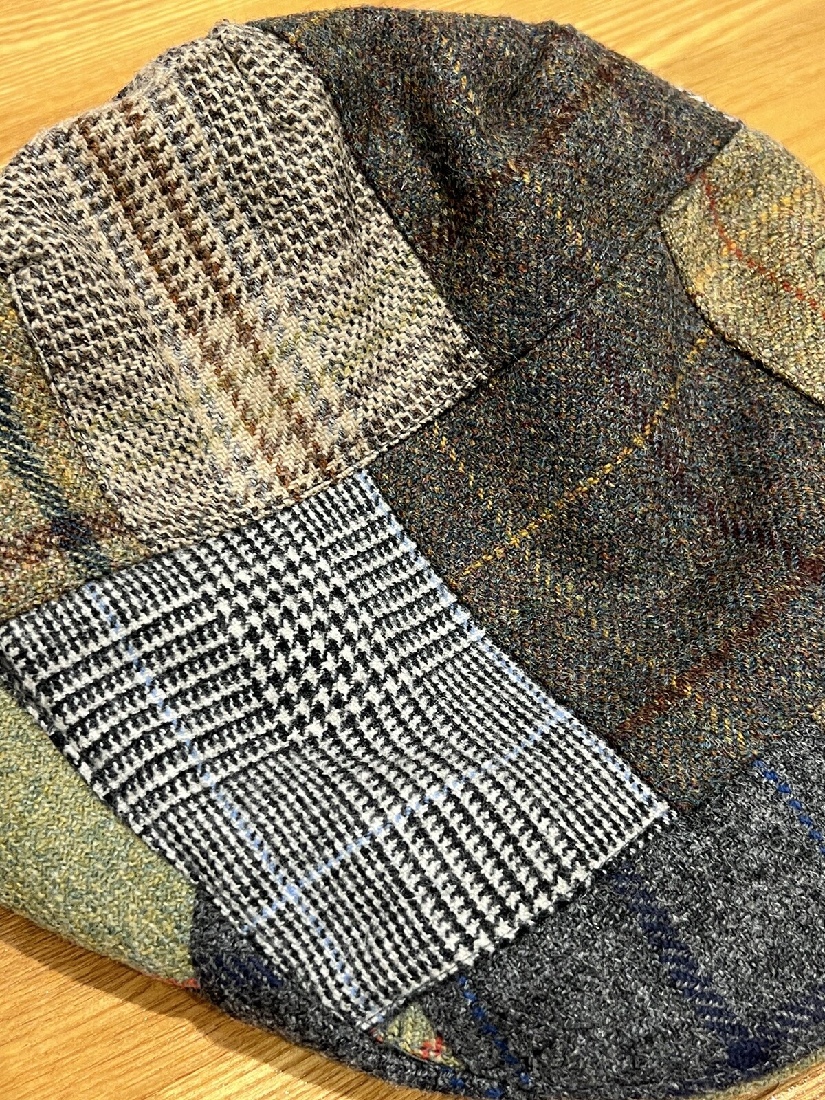 Hackett Rare Mixed Patchwork Tweed Flat Cap Horse… - image 5