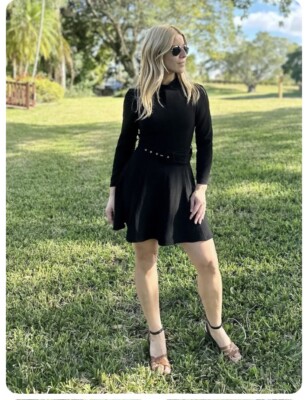ZARA WOMEN LONG SLEEVES BELTED MINI DRESS BLACK COLOR. SIZE(VARIOUS) | eBay