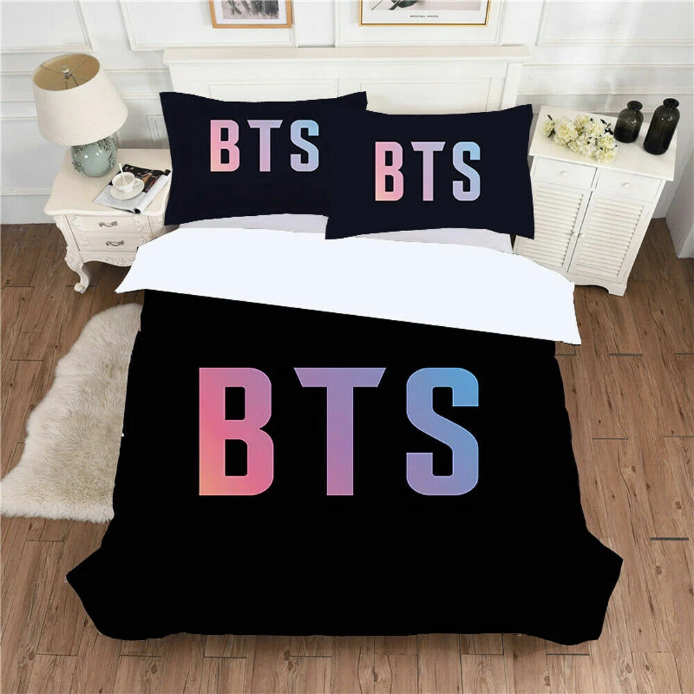 3D New ARMY BTS Bedding Set Duvet Cover Comforter Cover PillowCase Boys  Girls