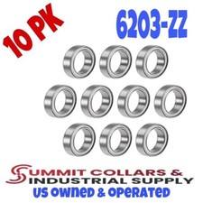 6203-ZZ C3 EMQ Premium Metal Shielded Ball Bearing, 17x40x12, 6203z 10 QTY 