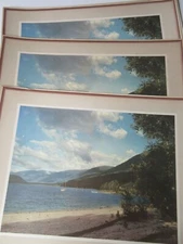 lot of 6 Vintage Calso Oil Scenic Views Kootenay Lake BC Canada prints