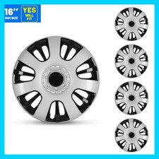 16in 4 Wheel Covers Snap On Full Hub Caps R16 Tiresteel Rim Silver Black 16in 4 Wheel Covers Snap On Full Hub Caps R16 Tiresteel Rim Silver Black