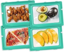 4-PK Skinny Stacks Food Storage Refrigerator Trays Meal Prep Reusable Container