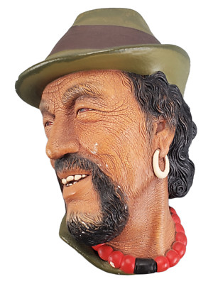 Bossons  Tibetan Chalkware Character Heads, Made in England 1960