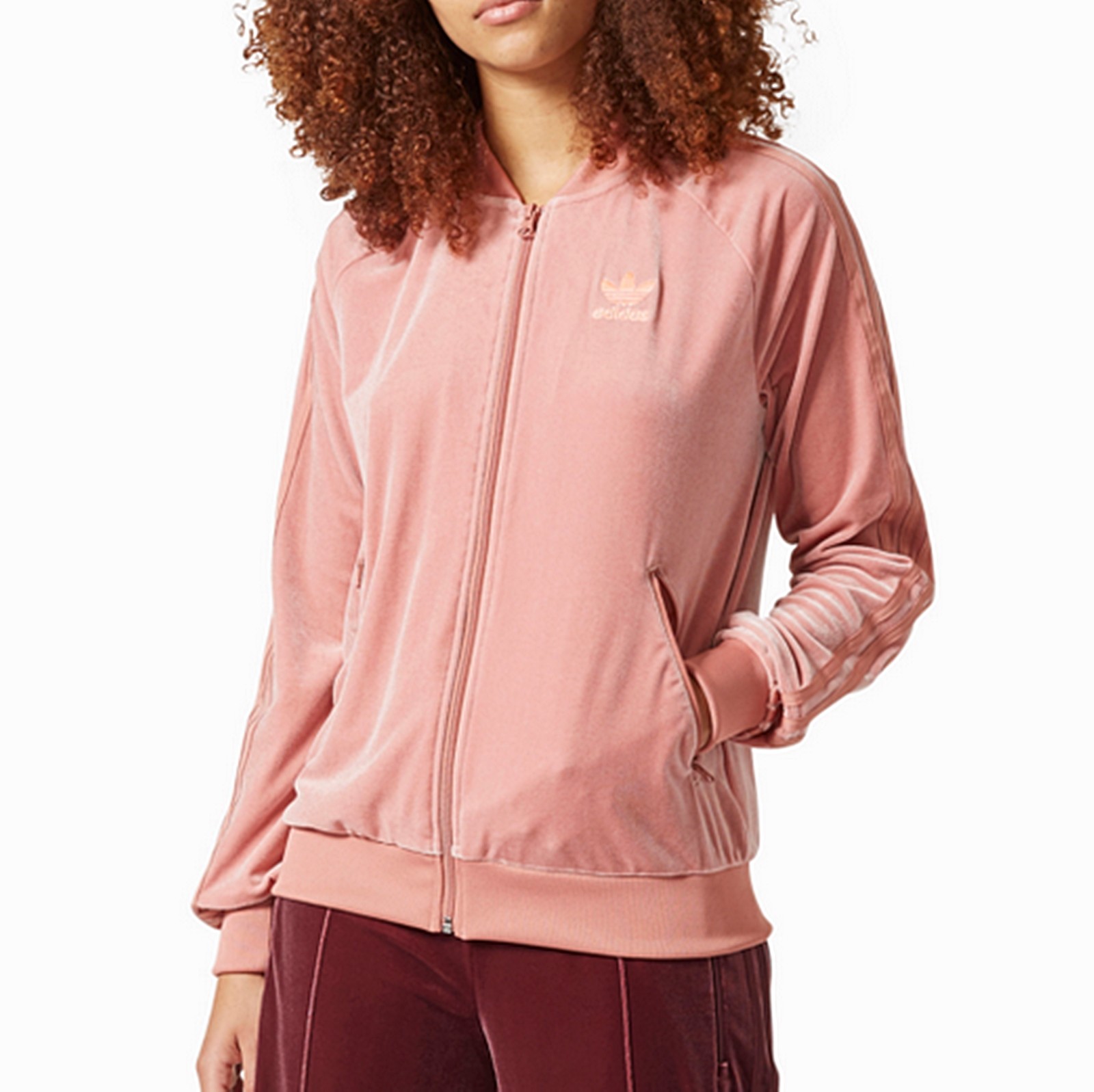 pink adidas track top