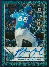 2019 Donruss Optic Rowdy Telez Auto #d/35 Teal Velocity FOTL Toronto Blue Jays