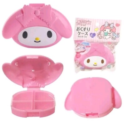 Sanrio My Melody Pillendose 4 Gitter Kompakt für Reisen Japanisch Kawaii Daiso