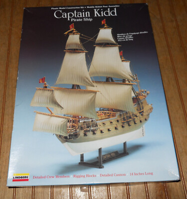 Lindberg Captain Kidd Pirate Ship Model Construction Kit 14'' 1990 70873